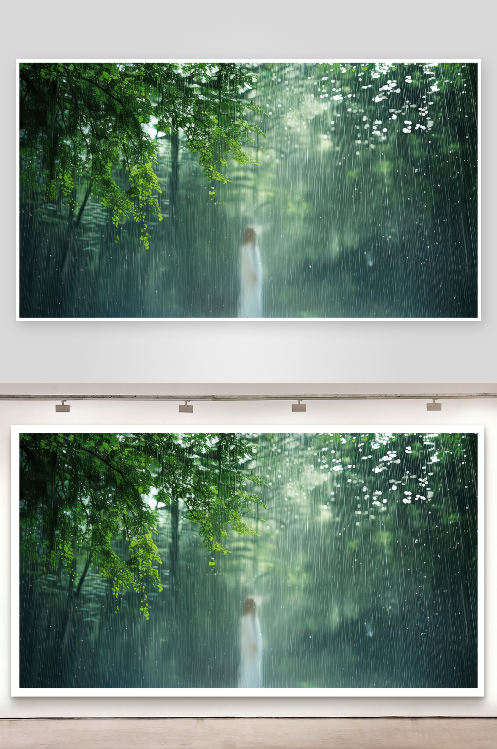 林间细雨滋润心灵净土图片素材