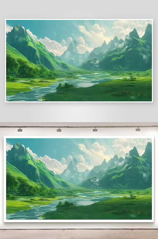 青山如画定格此刻美好图片