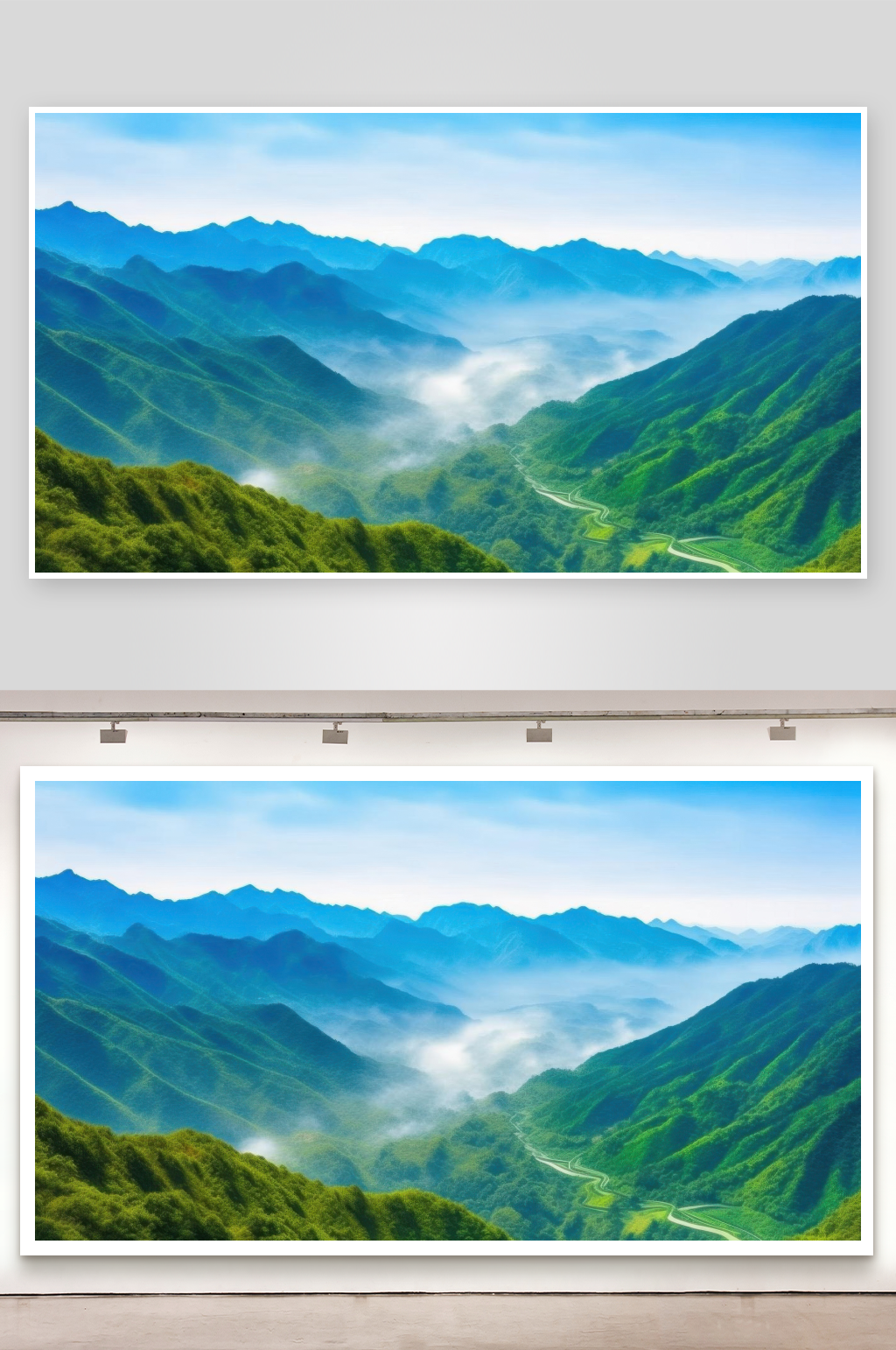 山峦叠翠尽显山河秀丽背景图素材