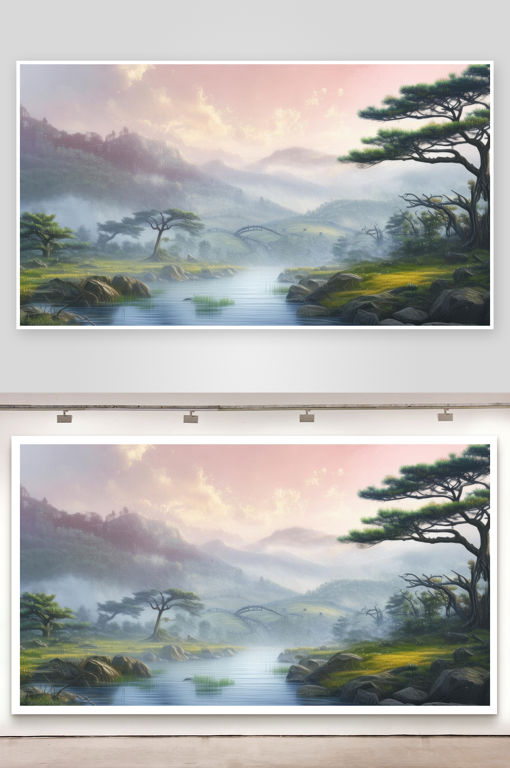 山水之间忘却尘世烦恼背景图素材