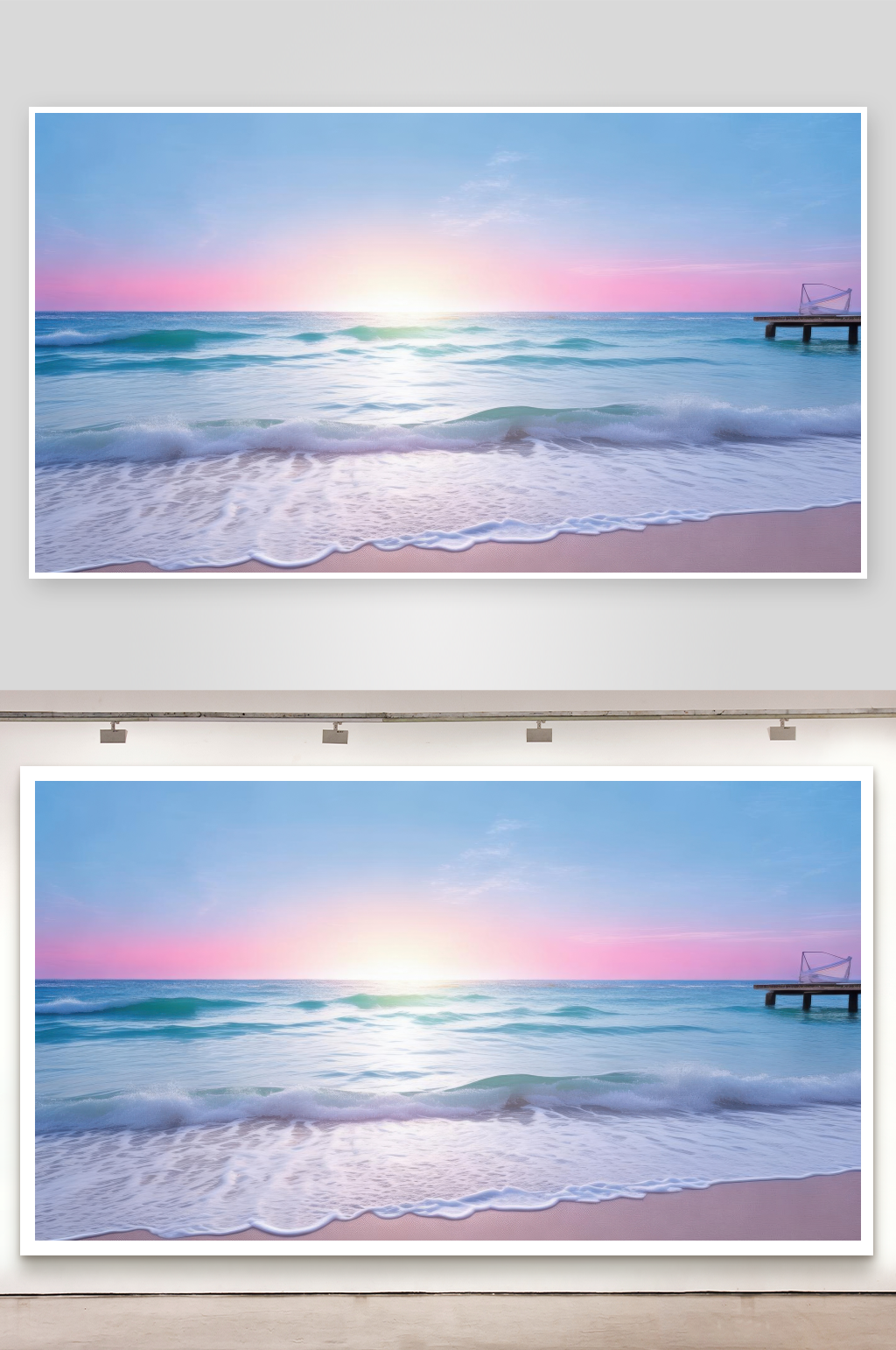 海浪声声伴你度过朝夕背景图素材