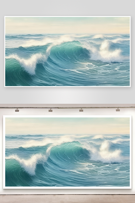 海浪起伏如同人生起伏背景图-众图网