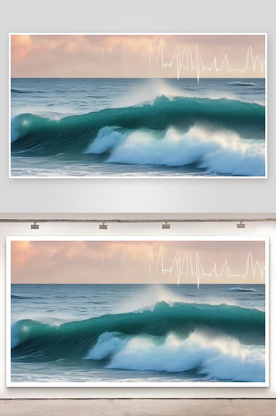 海浪起伏如同心跳节奏-众图网