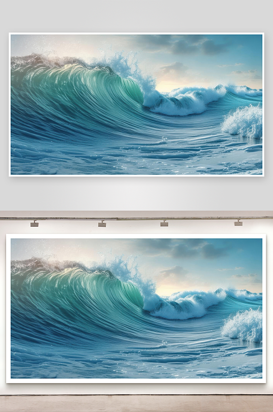 海浪起伏如同心跳节奏图片-众图网