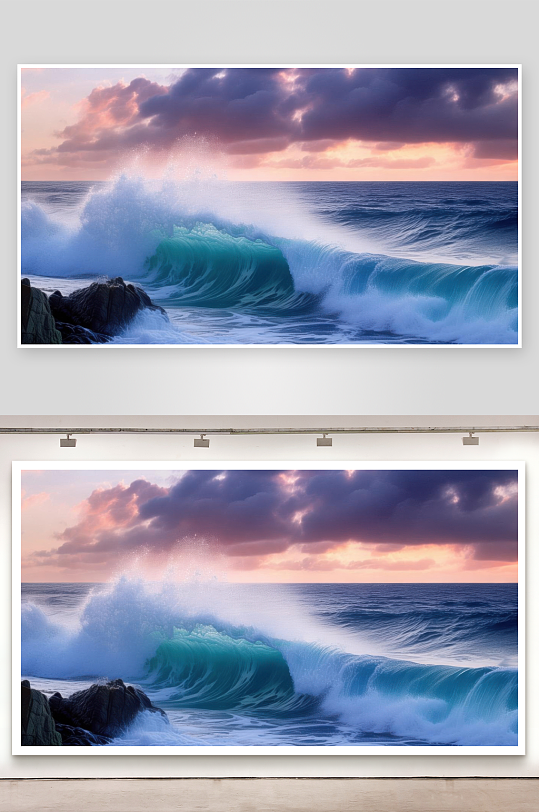 海浪起伏谱写大海诗篇背景图-众图网