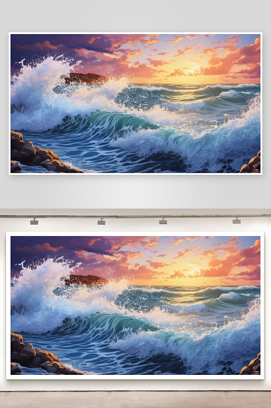 海浪起伏谱写生命乐章背景图-众图网