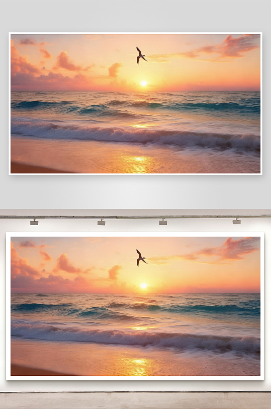 海边黄昏治愈所有心灵背景图-众图网