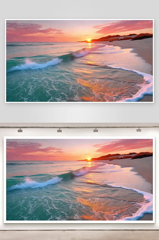 海边黄昏温柔整个世界图片-众图网