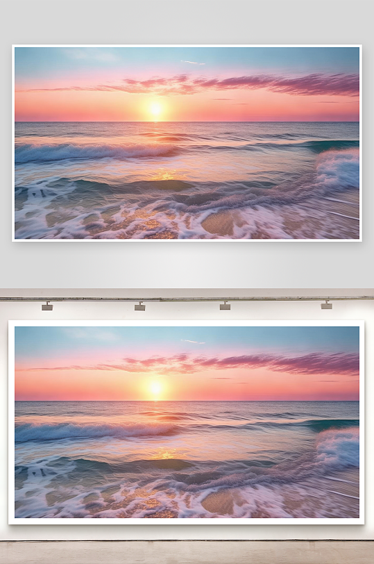 海边黄昏温柔整个心灵背景图-众图网