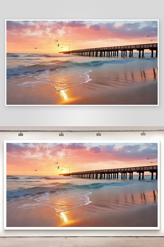 海边黄昏温柔治愈人心图片-众图网