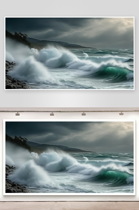 海风呼啸巨浪拍岸来图片-众图网