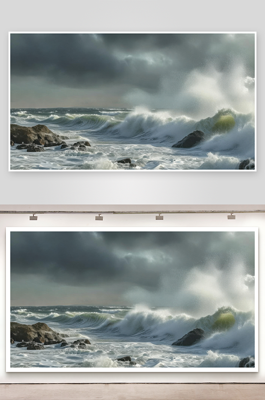 海风呼啸巨浪拍岸来壁纸-众图网