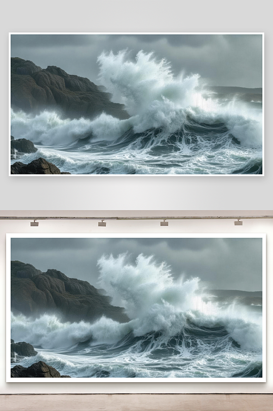 海风呼啸巨浪拍岸来背景图-众图网