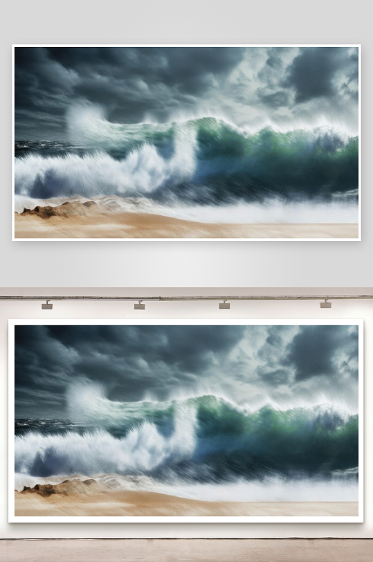 海风呼啸巨浪拍打岸来壁纸-众图网