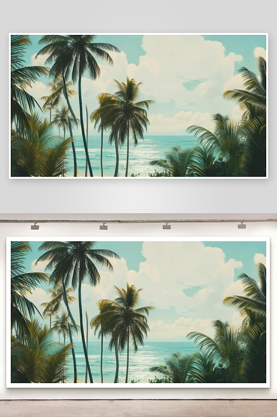 海风轻拂椰林摇曳生姿壁纸-众图网