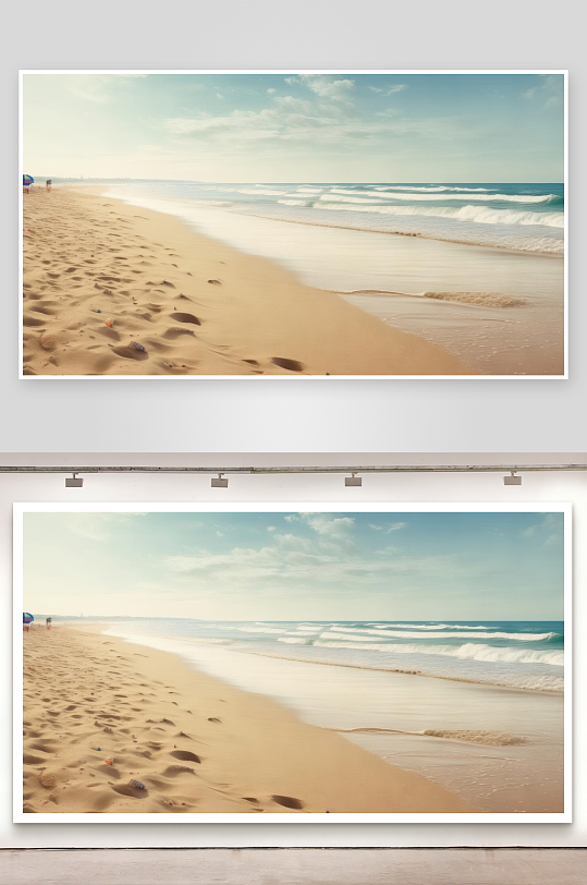 海风轻轻吹过整片沙滩-众图网