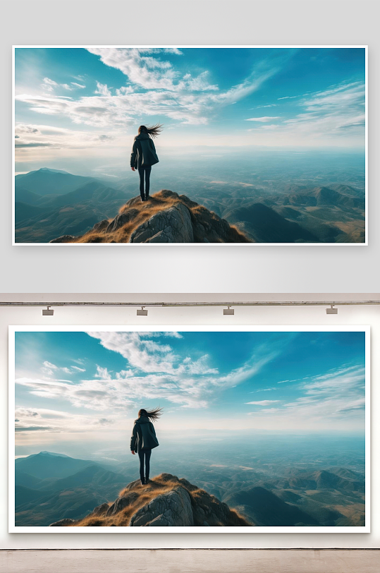 登高望远感受天地辽阔-众图网