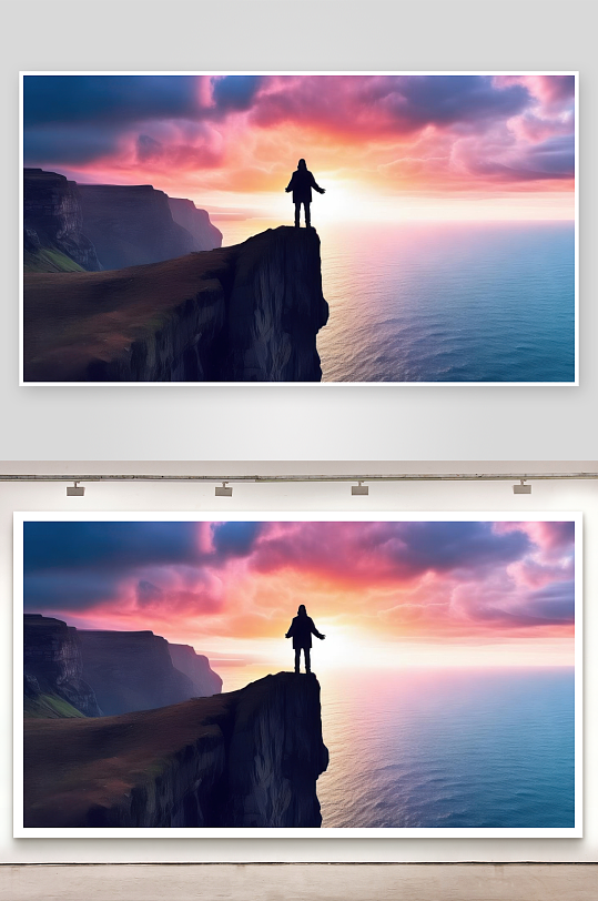 登高望远感受天地辽阔背景图-众图网