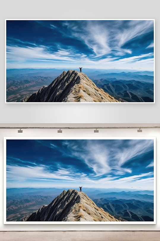 登高见山方知天地辽阔图片-众图网