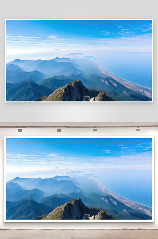 登高见山望远见海辽阔图片-众图网