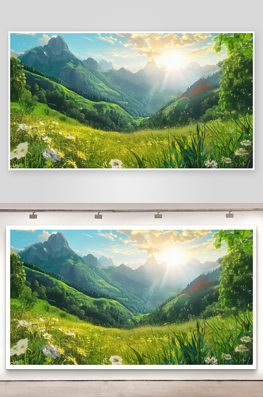 盛夏光年遇见绿意山河背景图-众图网