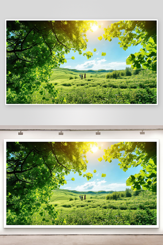 盛夏光年遇见绿意盎然背景图-众图网