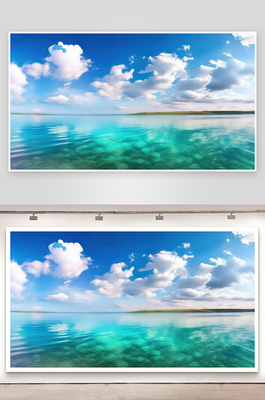碧水蓝天相映成绝美画图片-众图网