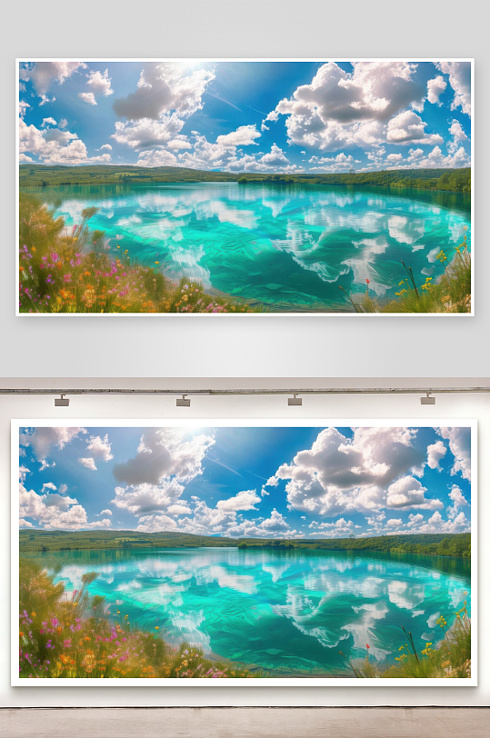 碧水蓝天相映绝美画面-众图网