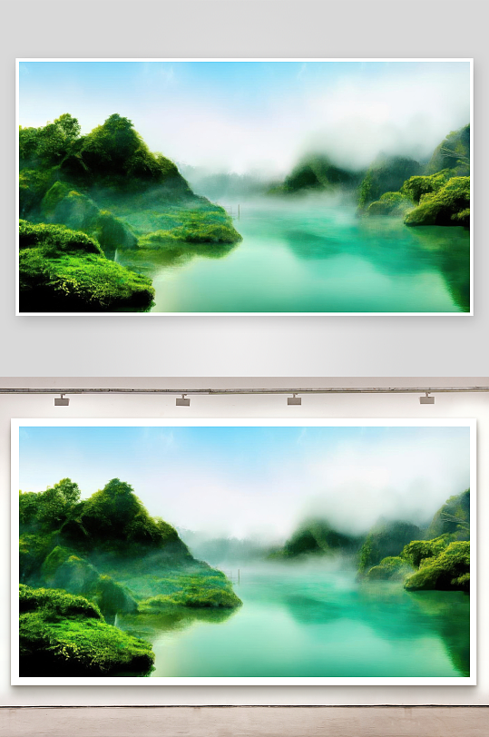 碧水青山绘就人间画卷图片-众图网