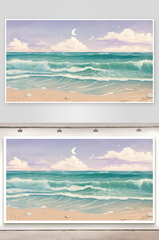 碧波荡漾尽显大海柔美背景图-众图网