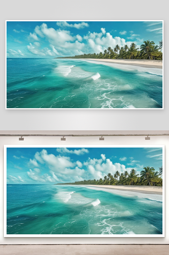 碧海晴空风景美如画图背景图-众图网