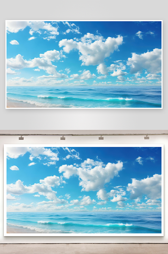 碧海蓝天相接无边无际背景图-众图网