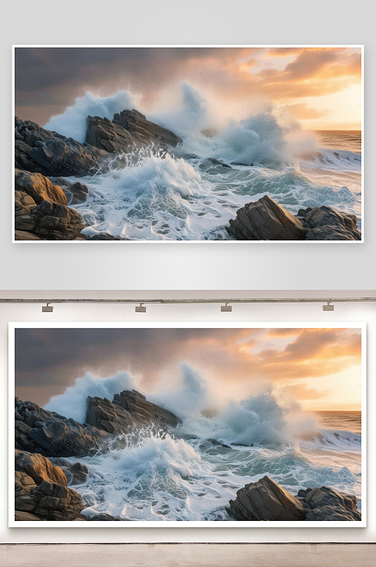 礁石海浪谱写壮阔乐章图片-众图网