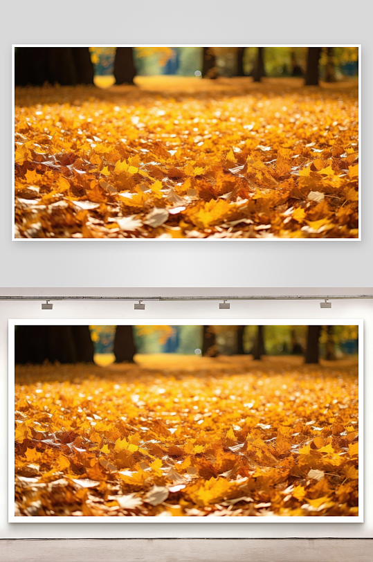 秋叶铺地金黄地毯厚-众图网