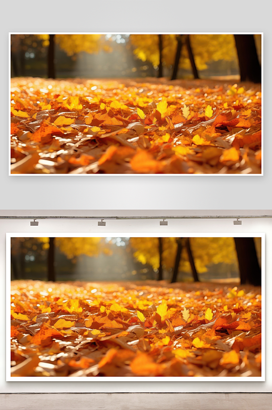 秋叶铺地金黄地毯厚图片-众图网