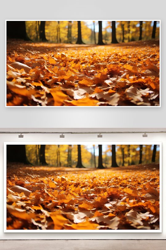 秋叶铺地金黄地毯厚实-众图网