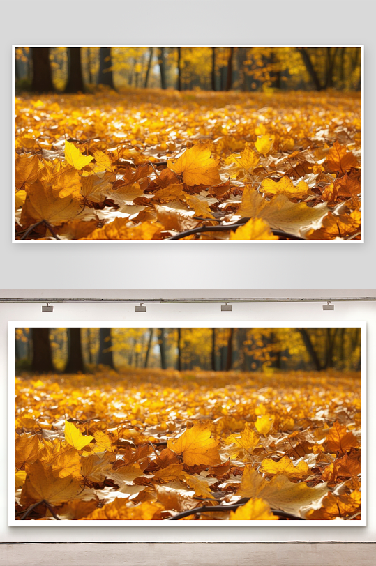 秋叶铺地金黄地毯厚实壁纸-众图网