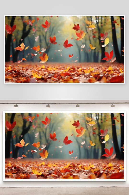 秋叶随风旋转落地轻-众图网