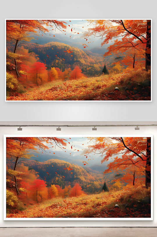 秋叶飘落染尽山间温柔图片-众图网