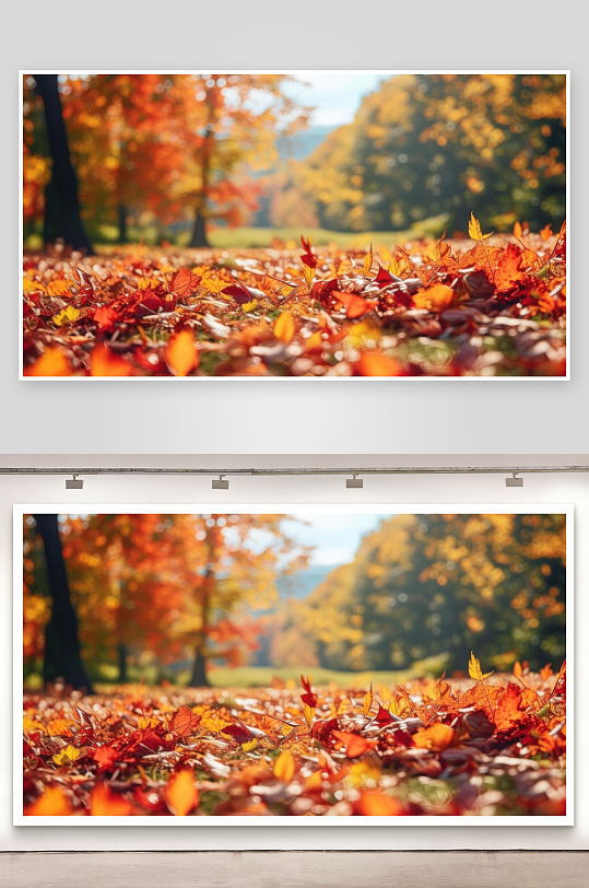 秋叶飘落染尽山间温柔背景图-众图网