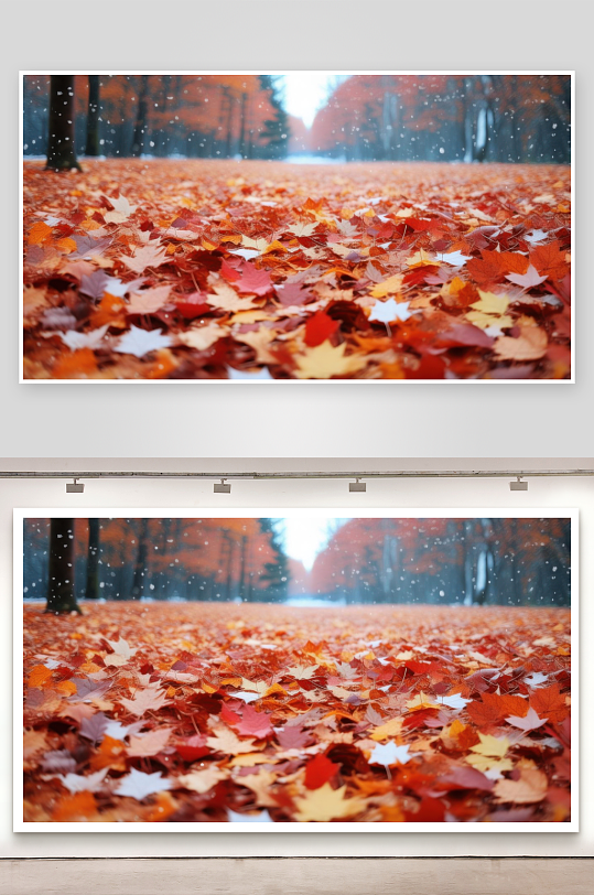 秋赏落叶冬看雪落人间-众图网