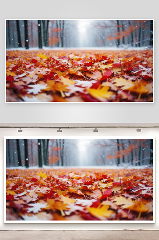 秋赏落叶冬看雪落人间图片-众图网