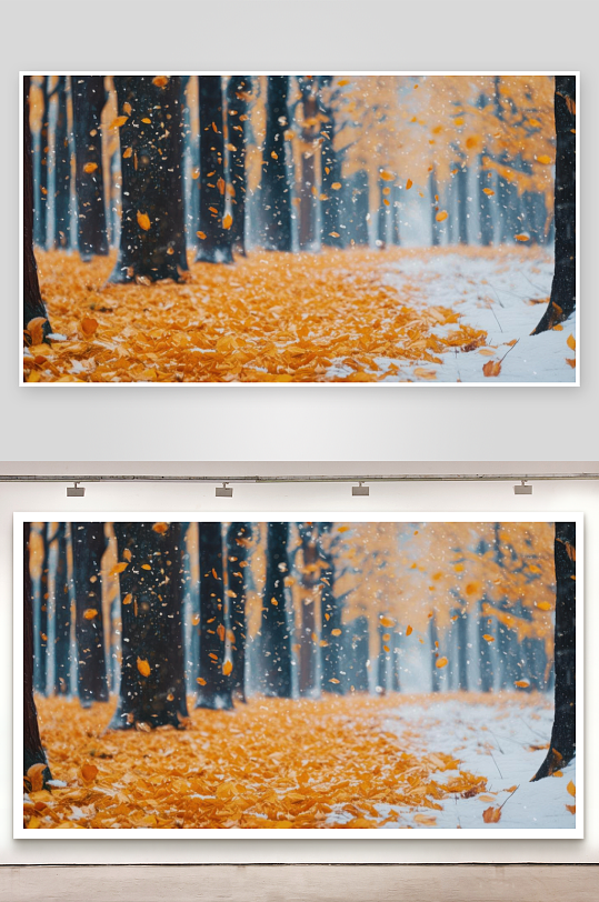 秋赏落叶冬看雪落纷纷-众图网