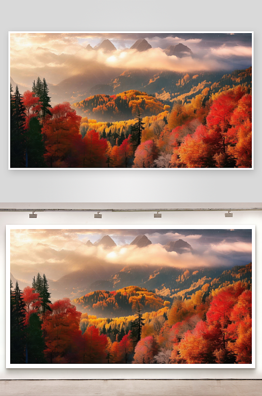 秋霜染叶山林披上彩衣壁纸-众图网