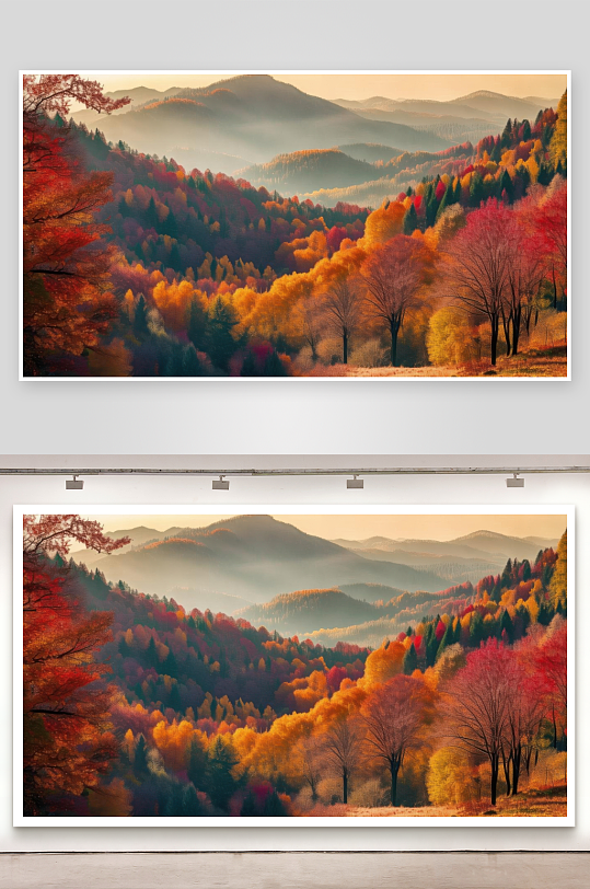 秋霜染叶山林披彩衣壁纸-众图网