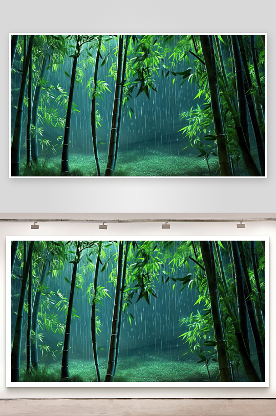 竹林听雨声声传入梦来-众图网