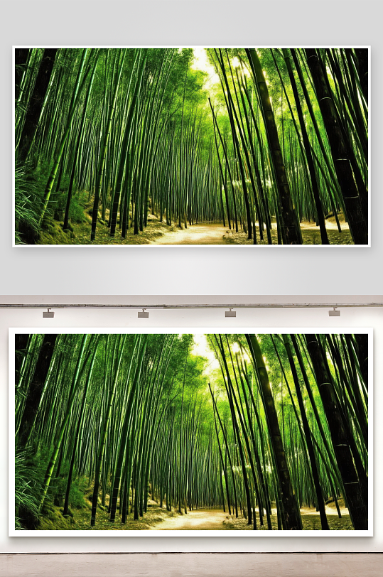 竹林小径清幽通向深处-众图网