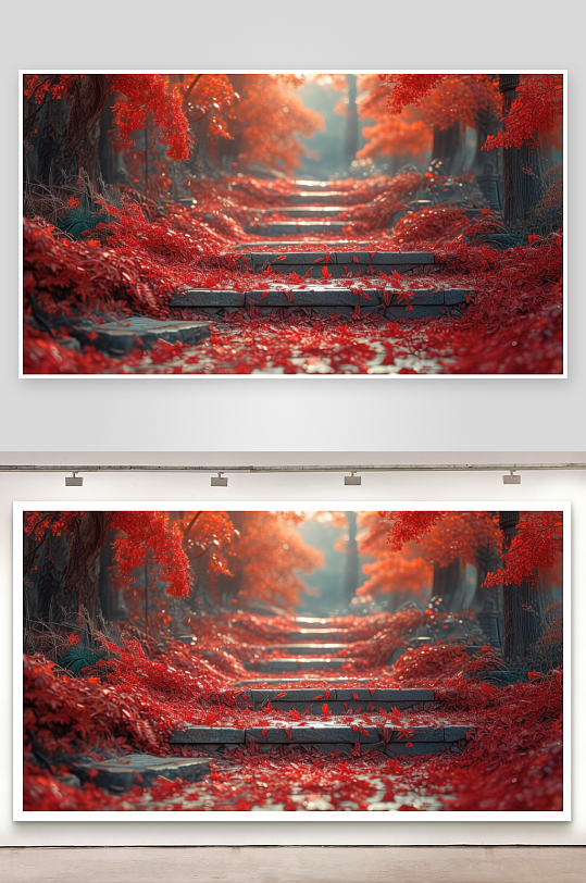 红叶题诗秋意浓情深壁纸-众图网