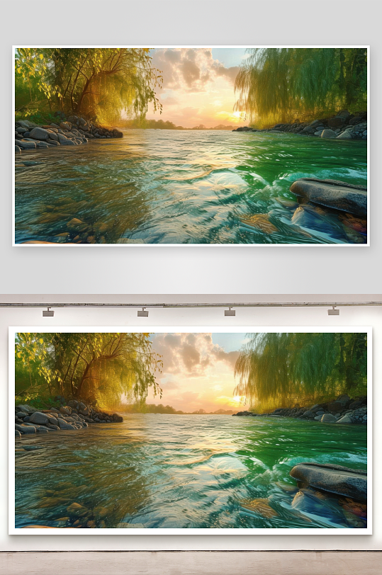 绿水悠悠流淌温柔时光-众图网