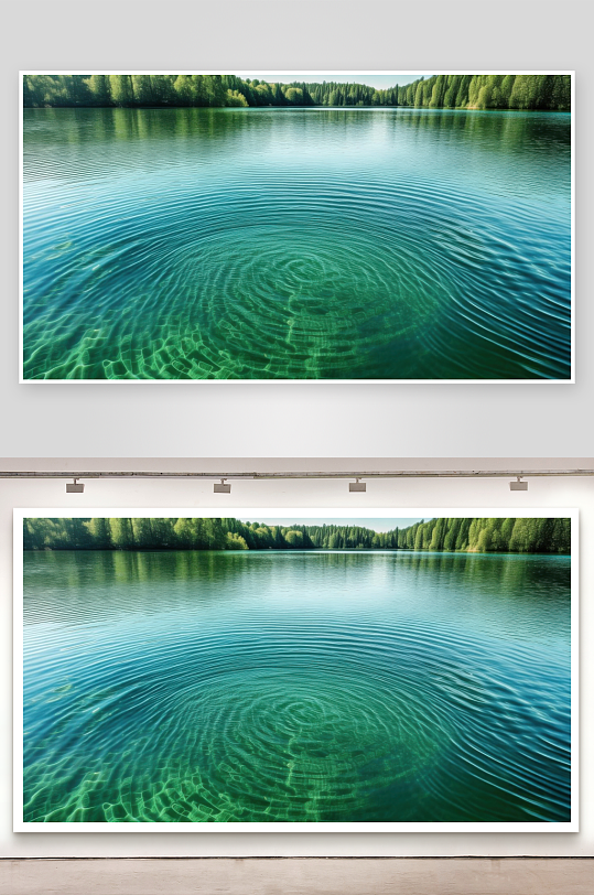 绿水无忧因风泛起波纹-众图网